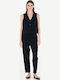 Damen Hoch tailliert Stoff Hose Schwarz