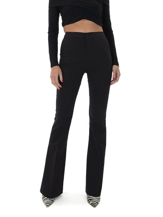 Zoya Pants Women's High-waisted Cotton Trousers in Bootcut Fit Black