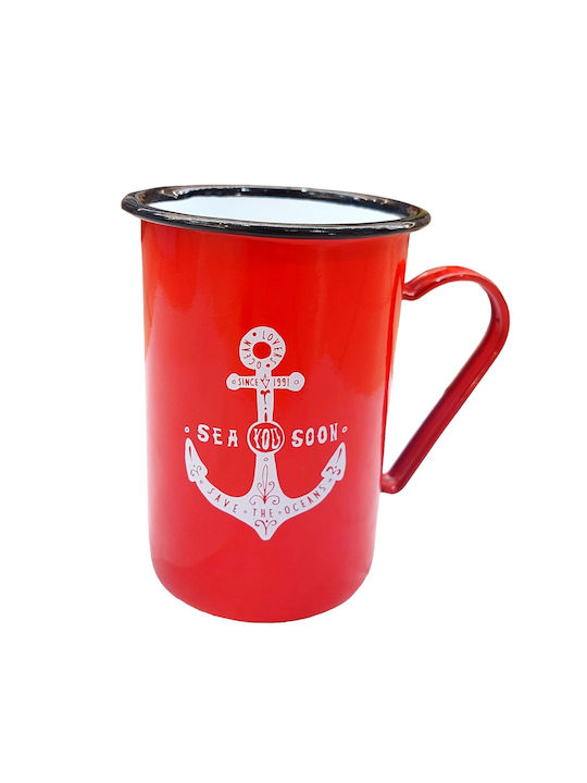 Enamel Cup Red