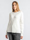 InShoes Women's Long Sleeve Sweater White