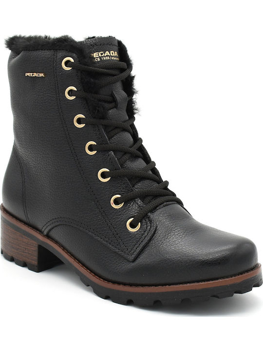 Pegada Leder Stiefeletten Damen Schwarz