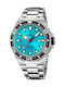 Festina Diver Ανδρικό Ρολόι 45mm Μπαταρίας με Ασημί Μεταλλικό Μπρασελέ