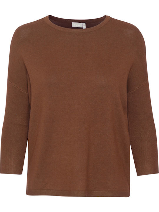 Fransa Women's Long Sleeve Sweater Brown