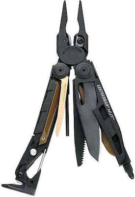 Leatherman Tool Messer Schwarz mit Klinge aus Rostfreier Stahl in Scheide