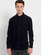 Long-sleeved Corduroy Shirt Navy Blue