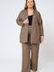 Women's Trousers with Rubber Band Brown