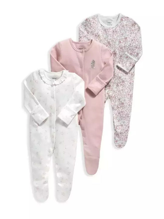 Mamas & Papas Baby Bodysuit Set Long-Sleeved Pink 3pcs