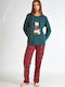 Harmony Winter Women's Pyjama Set Green