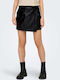 Only Leather Mini Skirt in Black color