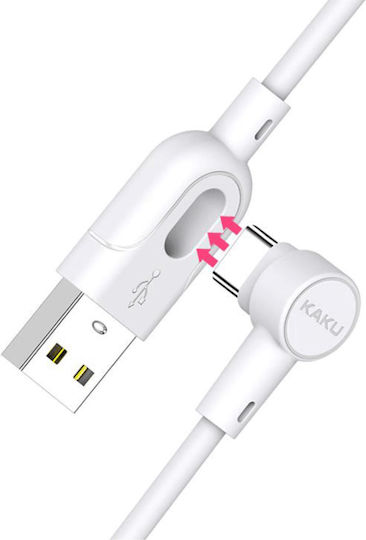 Kakusiga USB 2.0 Cable USB-C male - USB-A Λευκό 1m KSC-374/WHITE/TC