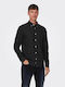 Long-sleeved Denim Shirt Black