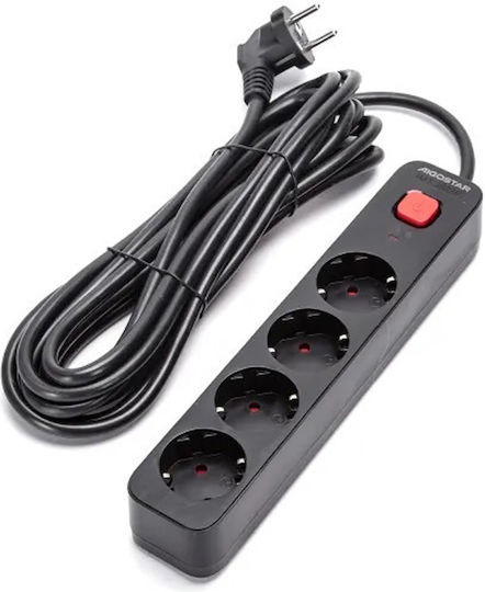 Aigostar Power Strip 4 Positions with Switch and Cable 5m