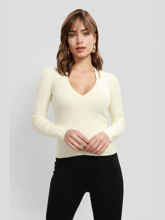 Guess Vn Aline Damen Langarm Pullover Beige