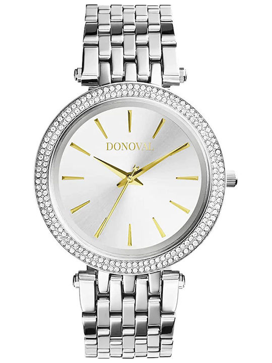 Donoval Women's Watch with Silver Metal Bracelet