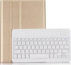 Bluetooth Flip Cover Synthetic Leather with Keyboard English US Gold (iPad 2017/2018 9.7")
