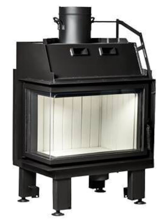 Lazaru E-Line e-CORNER 70/51 Ενεργειακό Τζάκι Ξύλου Αερόθερμο 11kW Αριστερή Γωνία με Ανοιγόμενες Πόρτες Κλειστού Δοχείου