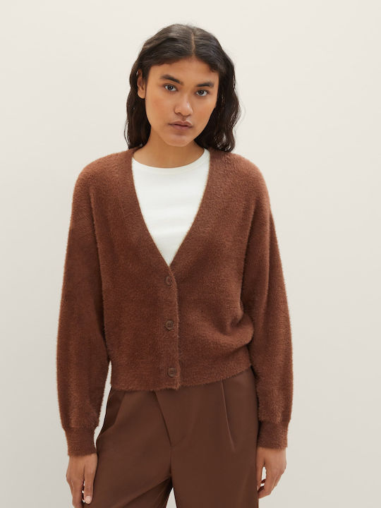 Tom Tailor Women's Knitted Cardigan Brown
