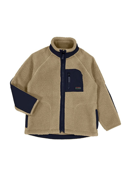 Mayoral Fleece Cardigan Beige