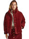Kurz Damen Puffer Jacke für Winter Burgundisch
