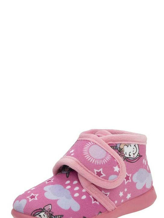 Adam's Shoes Παιδικές Παντόφλες Μποτάκια Ροζ