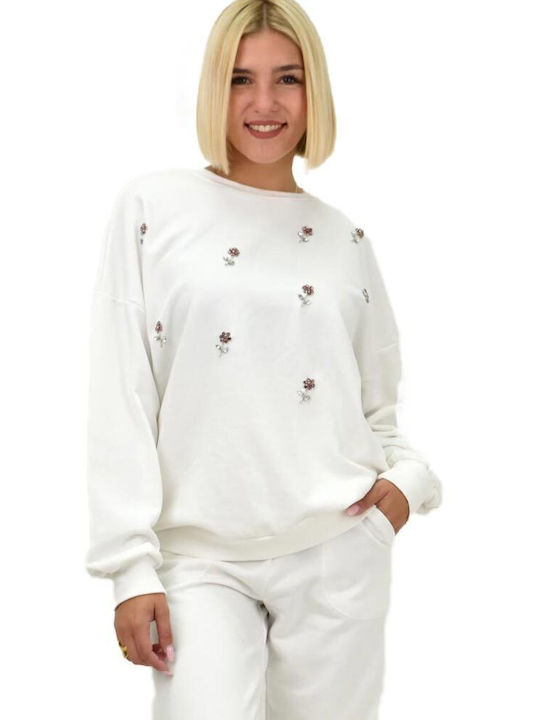 Potre Women's Long Sweatshirt White