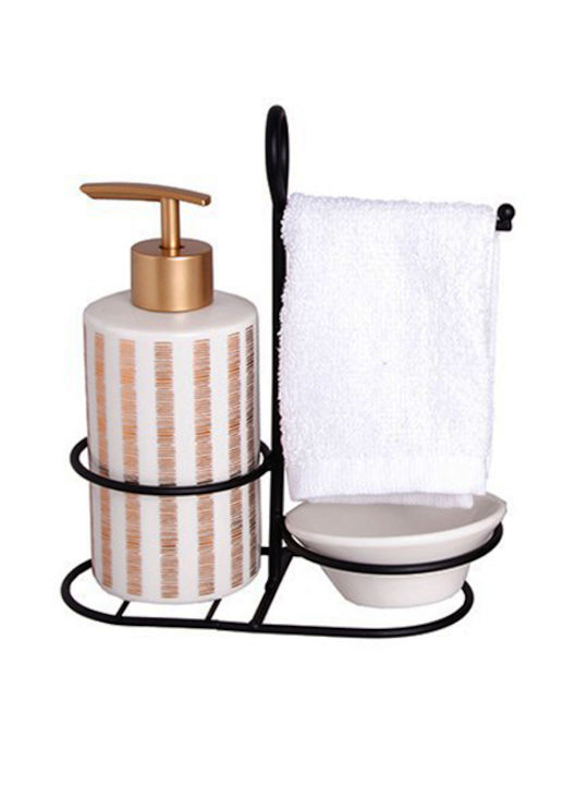 Etoile Ceramic Bathroom Accessory Set White