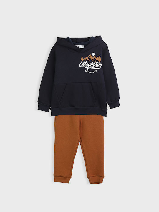 Nek Kids Wear Copilăresc Set de pantaloni de trening Albastru marin 2buc