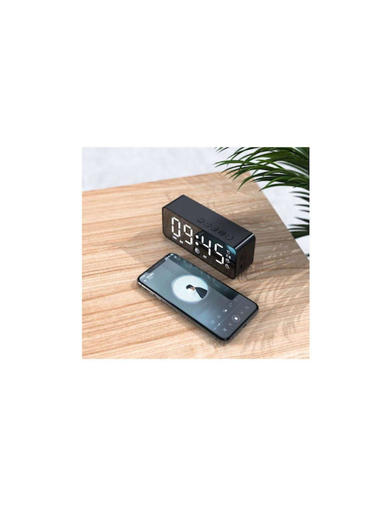 Kimiso Tabletop Digital Clock with Alarm & Radio Black K-12