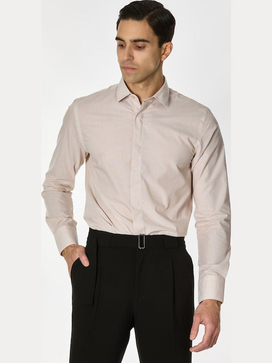 Vittorio Artist Long-sleeved Cotton Shirt Beige