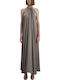 Summer Maxi Dress for Wedding / Baptism Satin Khaki