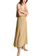 Molly Ladies Woven Dress Καλοκαιρινό Maxi Φόρεμα Πράσινο