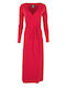 C-Throu Midi Φόρεμα Κρουαζέ Κόκκινο