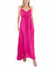 Twenty 29 Dress Women Twenty-29 Maxi Rochie pentru Nuntă / Botez Satin Fuchsia