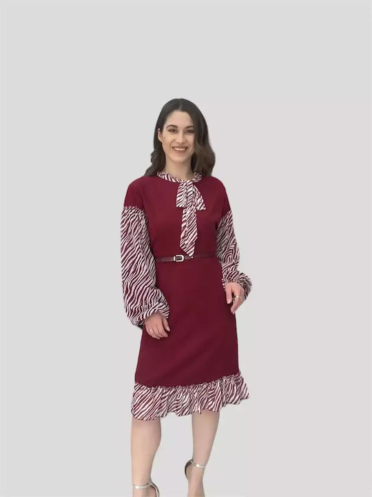 Sateen Mini Kleid Burgundisch