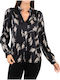 Women's Satin Long Sleeve Shirt Black