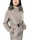 Rino&Pelle Women's Short Lifestyle Jacket for Winter with Detachable Hood Beige