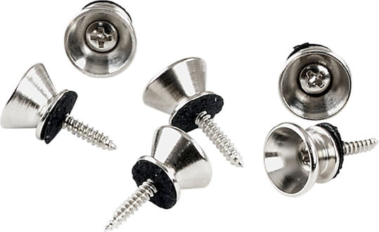 Fire & Stone Belt Buttons Fire&stone Strap Buttons Nickel Pieces for Electric / Acoustic Guitar in Silver Color