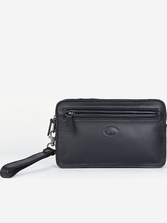 Leder Herrentasche Handtasche Schwarz