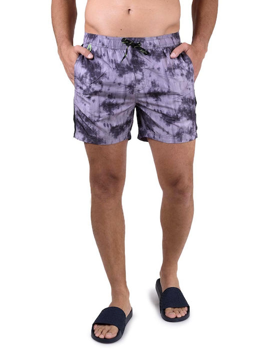 Costume De Baie Bărbați Pantaloni Scurți Violet Cu Model