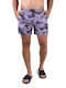 Costume De Baie Bărbați Pantaloni Scurți Violet Cu Model