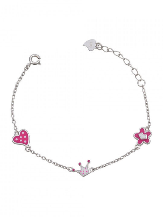 Slevori Women's Bracelet with design Heart made of Silver