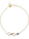 Slevori Women's Bracelet with design Infinity made of Silver Gold Plated