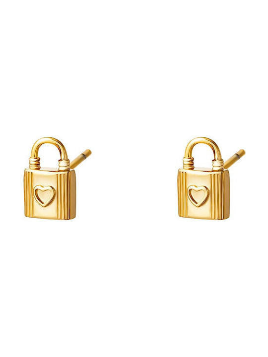 Lock-shaped Earrings Γυναικεία Σκουλαρίκια Επιχρυσωμένα