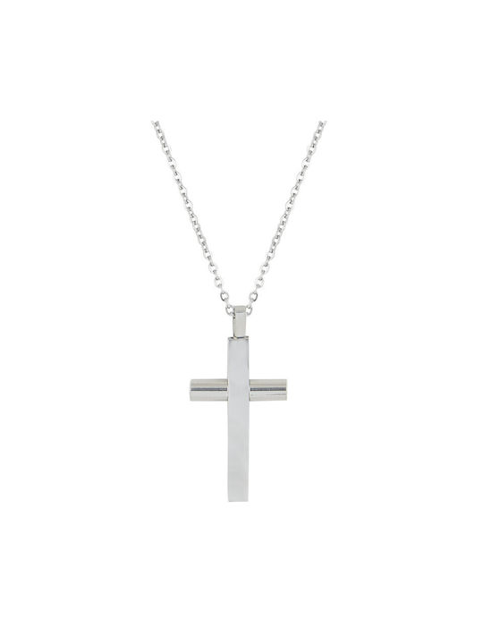 Men's Cross from Steel with Chain