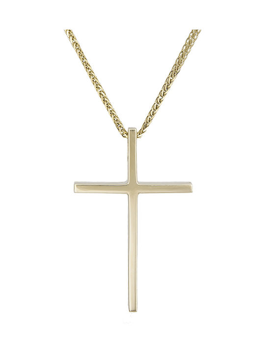 Herren Gold Kreuz 14K mit Kette