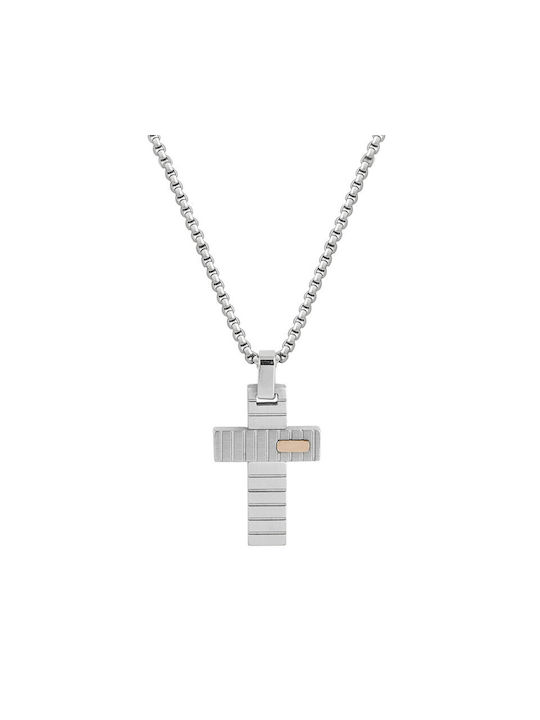 Herren Kreuz aus Stahl mit Kette