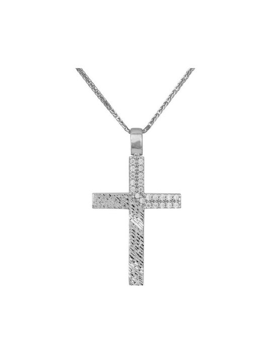 Women's White Gold Cross 9K with Chain