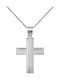 Men's White Gold Cross 9K with Chain