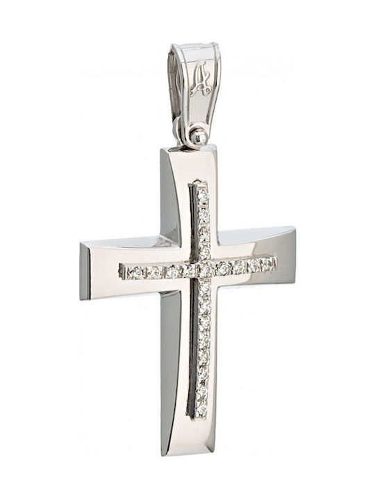 Weißgold Kreuz 14K