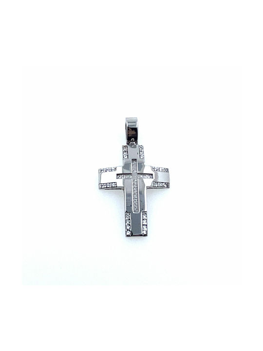 Weißgold Kreuz 14K